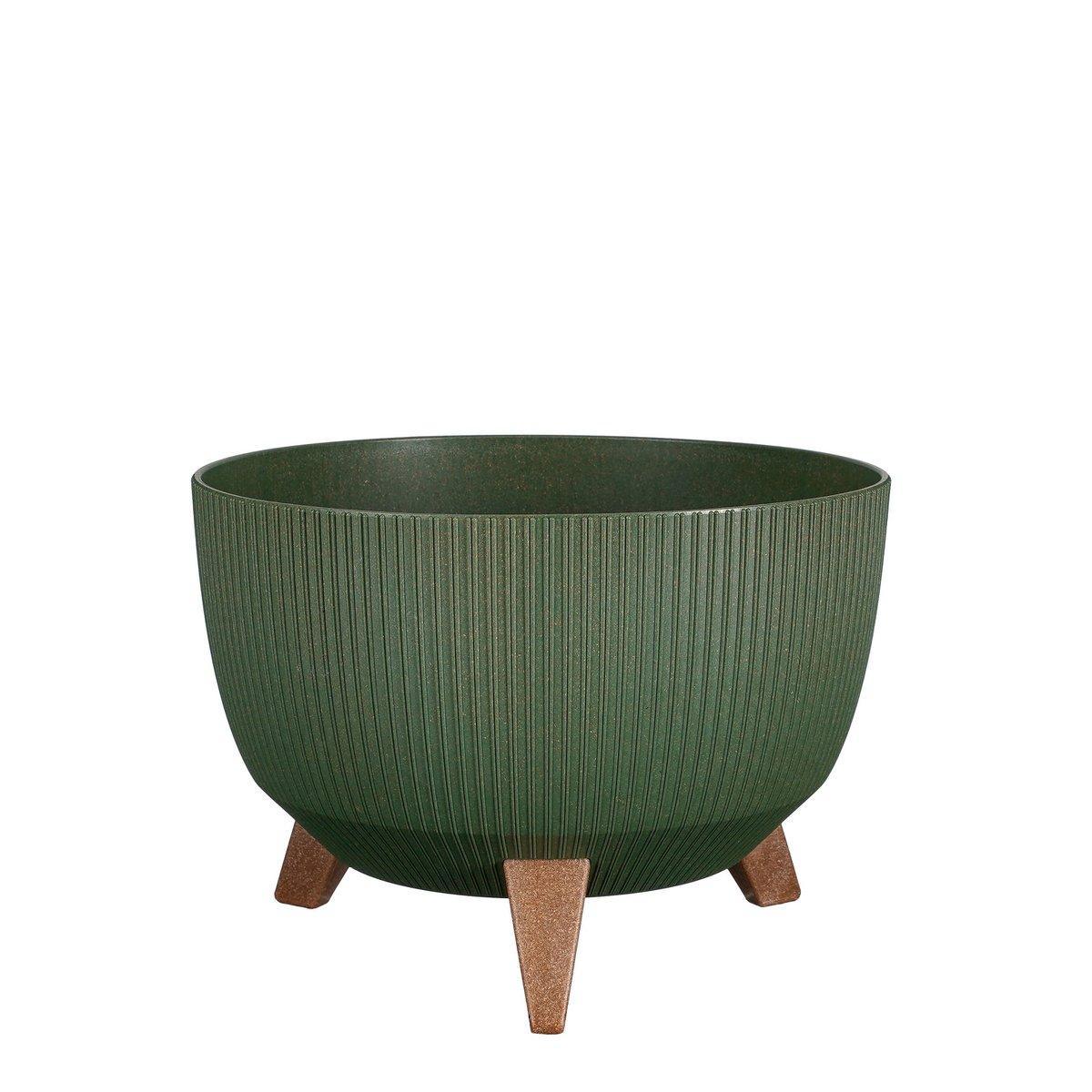 Doppio Blumentopf auf Beinen – H18,5 x Ø33 cm – Polypropylen – FSC Mix – Grün - HomeDesign Knaus
