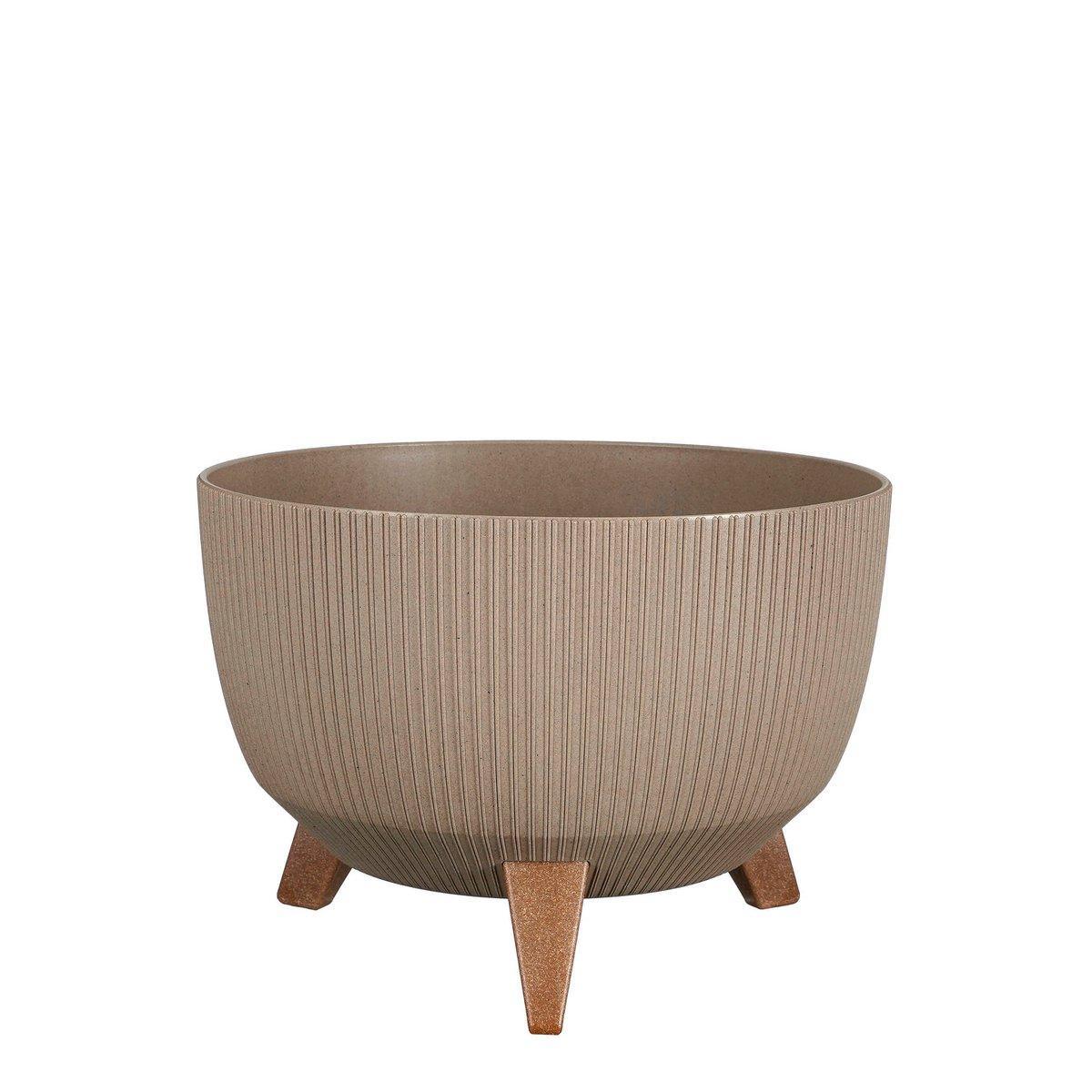 Doppio Blumentopf auf Beinen – H18,5 x Ø33 cm – Polypropylen – FSC Mix – Taupe - HomeDesign Knaus
