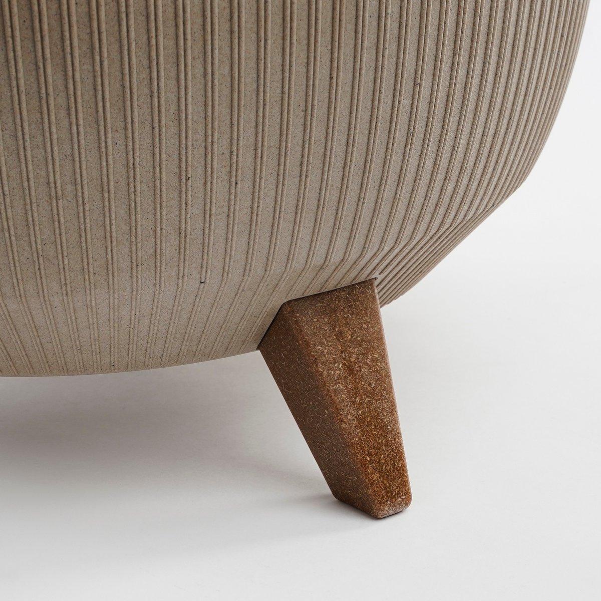 Doppio Blumentopf auf Beinen – H18,5 x Ø33 cm – Polypropylen – FSC Mix – Taupe - HomeDesign Knaus