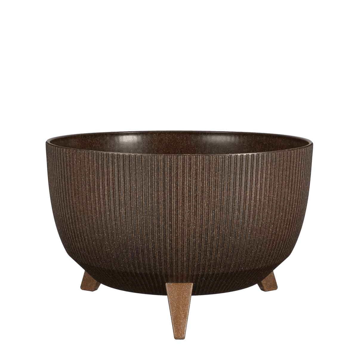 Doppio Blumentopf auf Beinen – H20,5 x Ø40 cm – Polypropylen – FSC Mix – Dunkelbraun - HomeDesign Knaus