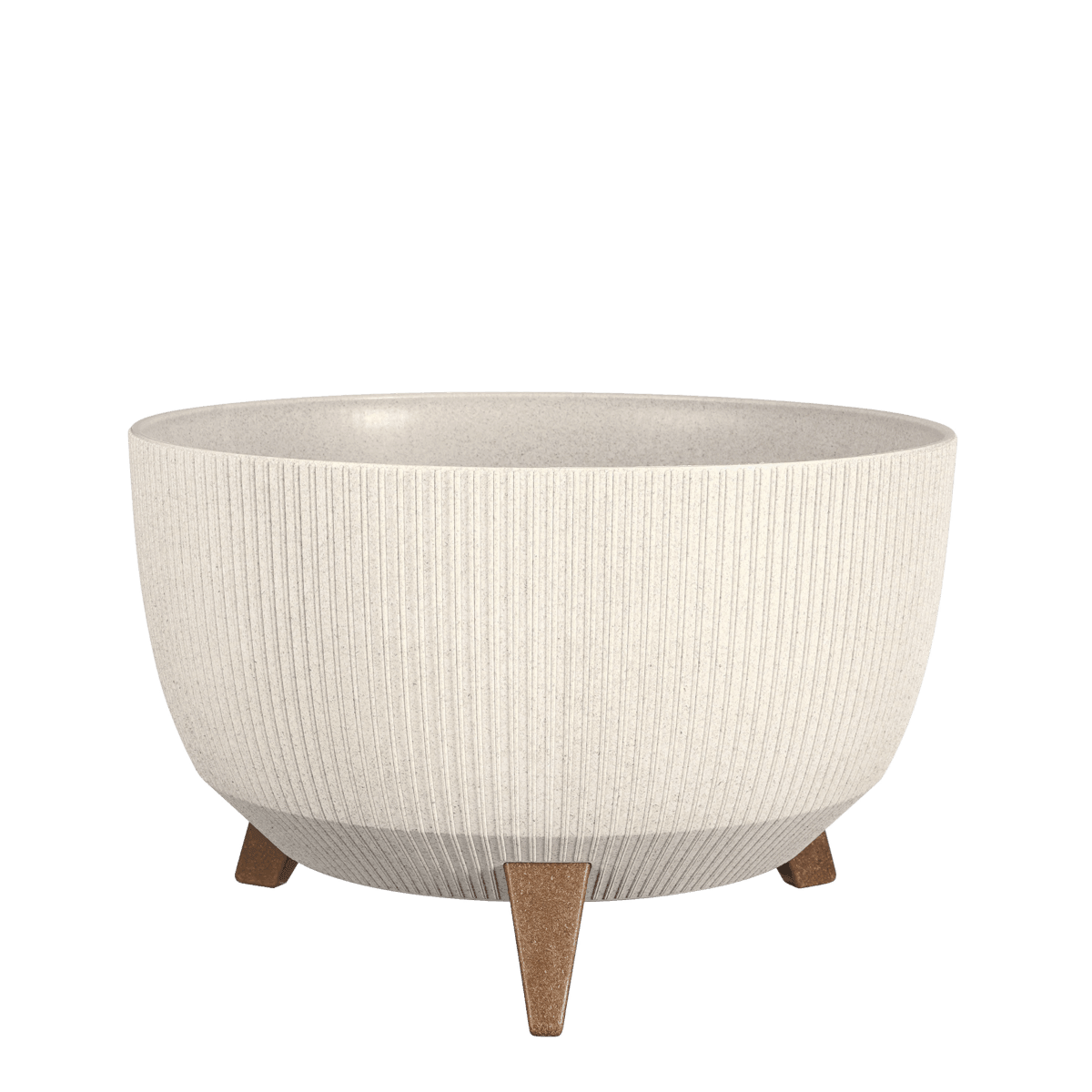 Doppio Blumentopf auf Beinen – H20,5 x Ø40 cm – Polypropylen – FSC Mix – gebrochenes Weiß - HomeDesign Knaus