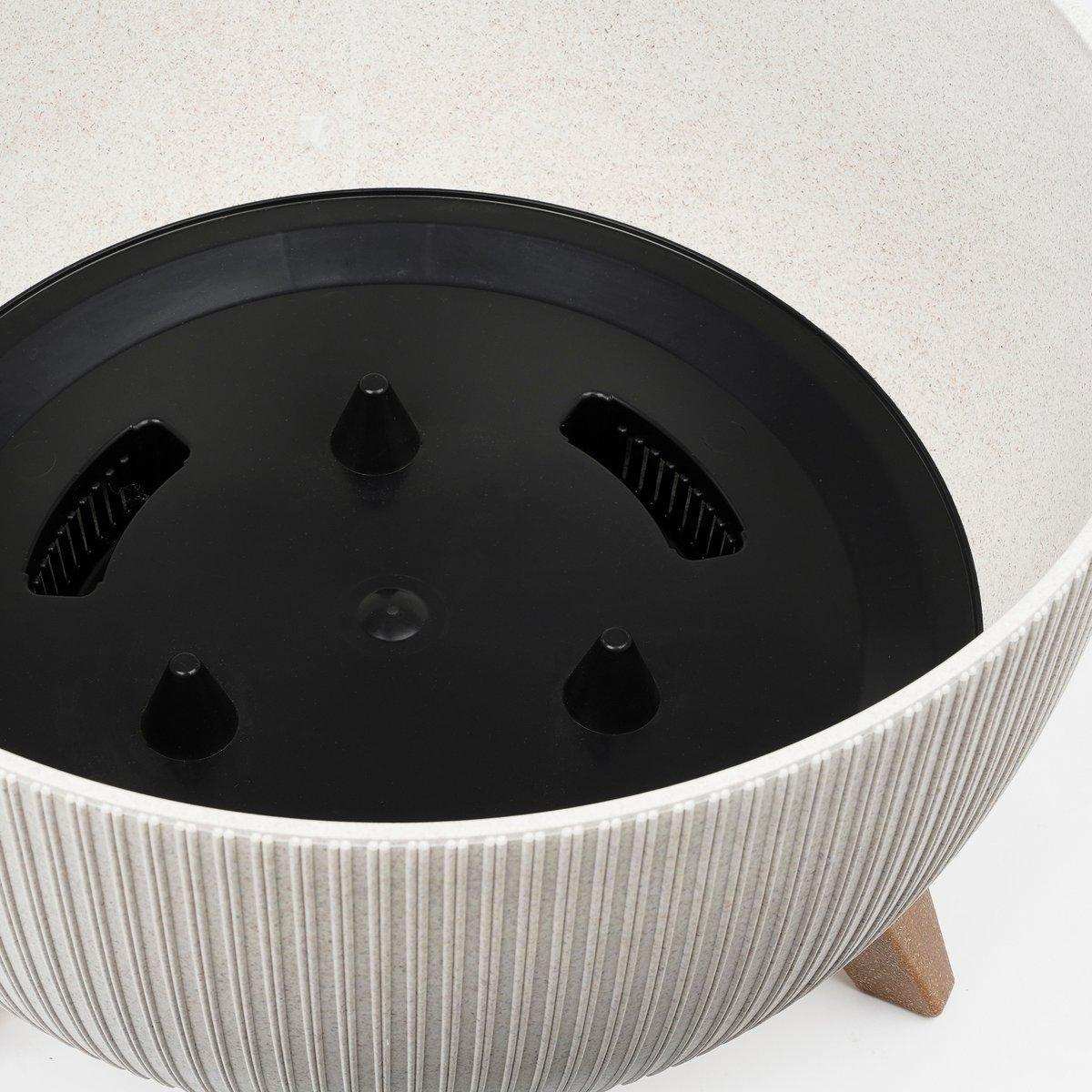 Doppio Blumentopf auf Beinen – H20,5 x Ø40 cm – Polypropylen – FSC Mix – gebrochenes Weiß - HomeDesign Knaus