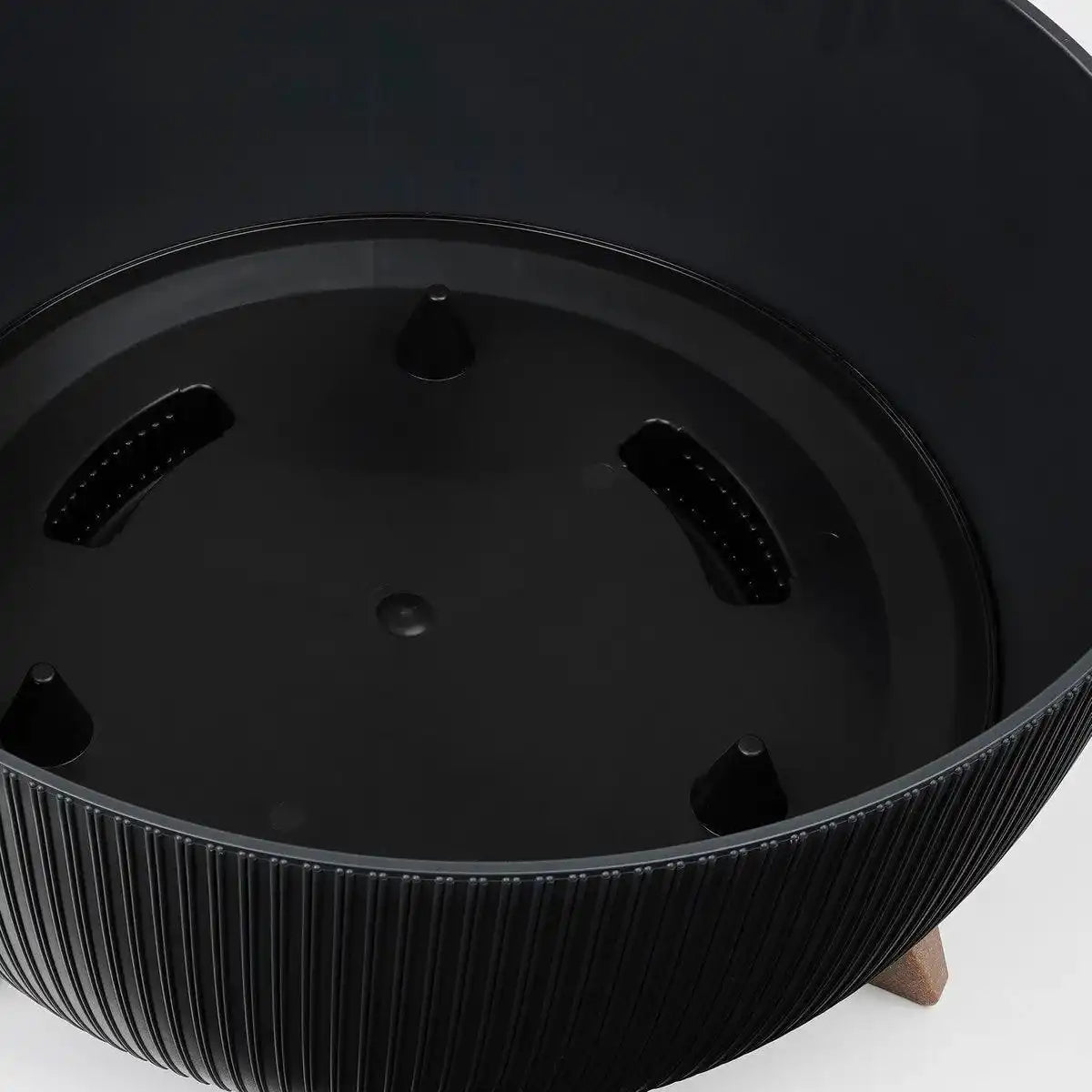 Doppio Blumentopf auf Beinen – H20,5 x Ø40 cm – recycelter Kunststoff – FSC-Mix – Grau - HomeDesign Knaus