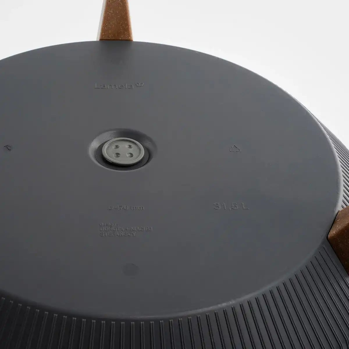 Doppio Blumentopf auf Beinen – H20,5 x Ø40 cm – recycelter Kunststoff – FSC-Mix – Grau - HomeDesign Knaus