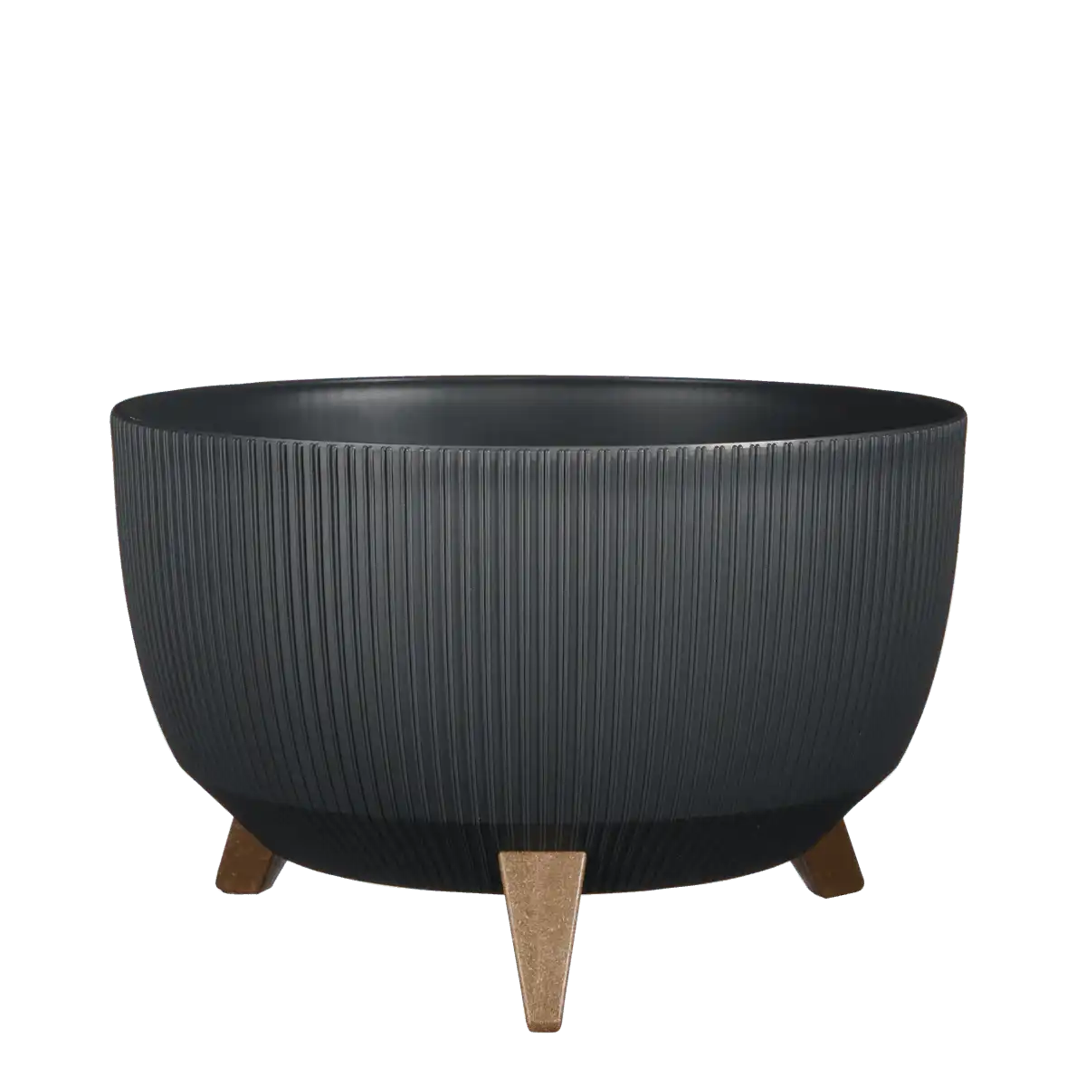 Doppio Blumentopf auf Beinen – H20,5 x Ø40 cm – recycelter Kunststoff – FSC-Mix – Grau - HomeDesign Knaus