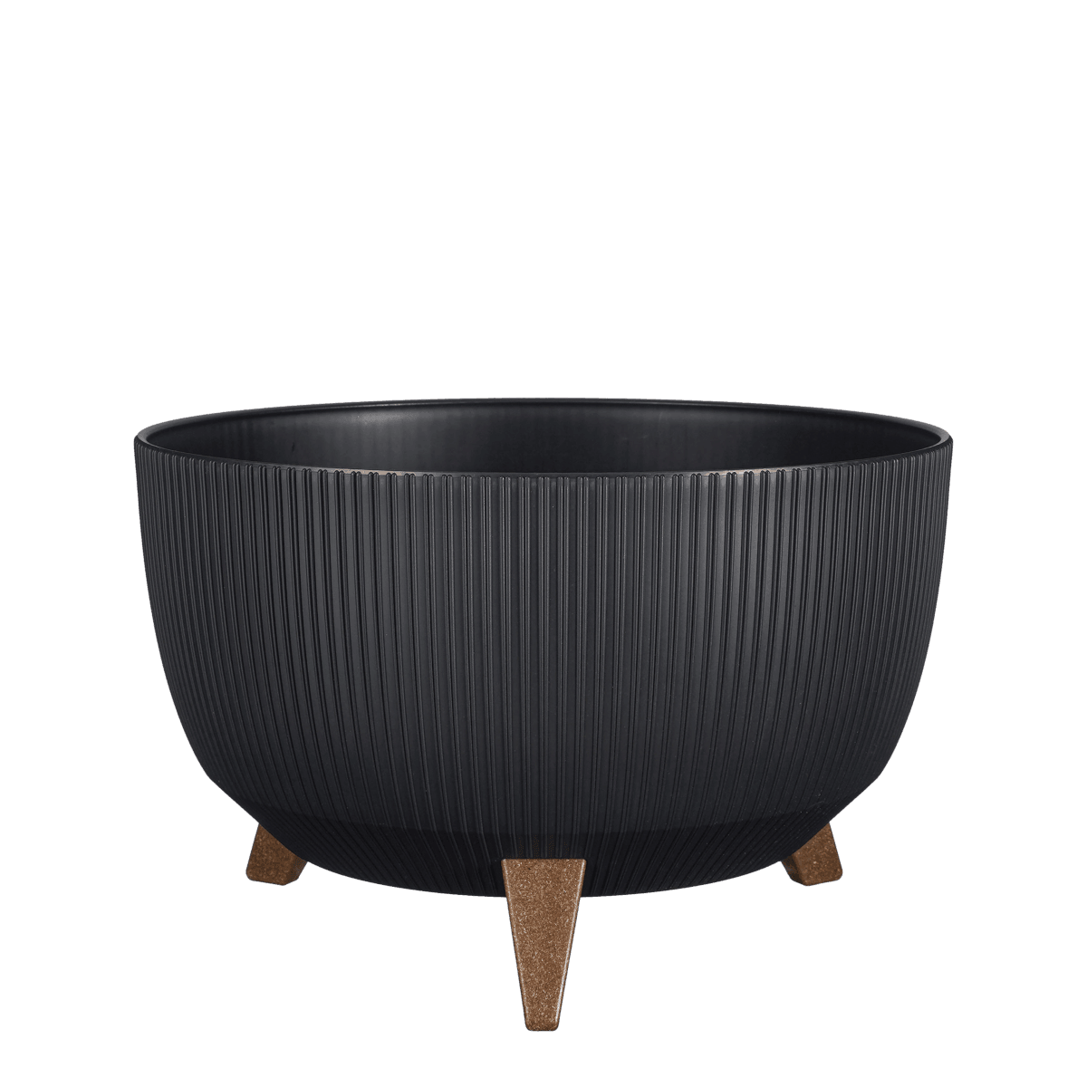 Doppio Blumentopf auf Beinen – H20,5 x Ø40 cm – recycelter Kunststoff – FSC-Mix – Schwarz - HomeDesign Knaus