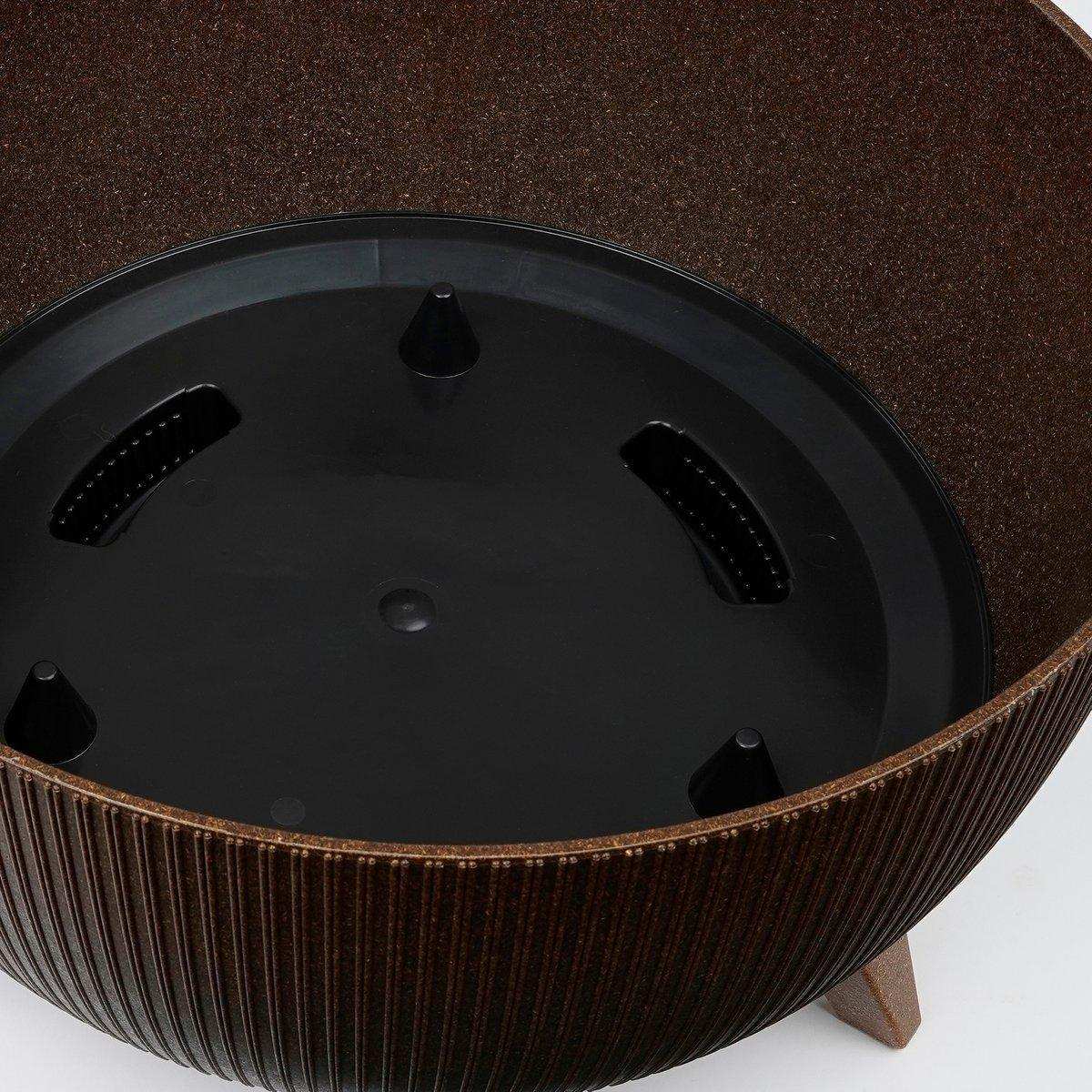 Doppio Blumentopf auf Beinen – H22 x Ø47 cm – Polypropylen – FSC Mix – Dunkelbraun - HomeDesign Knaus