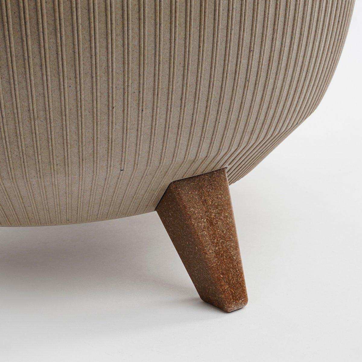 Doppio Blumentopf auf Beinen – H22 x Ø47 cm – Polypropylen – FSC Mix – Taupe - HomeDesign Knaus