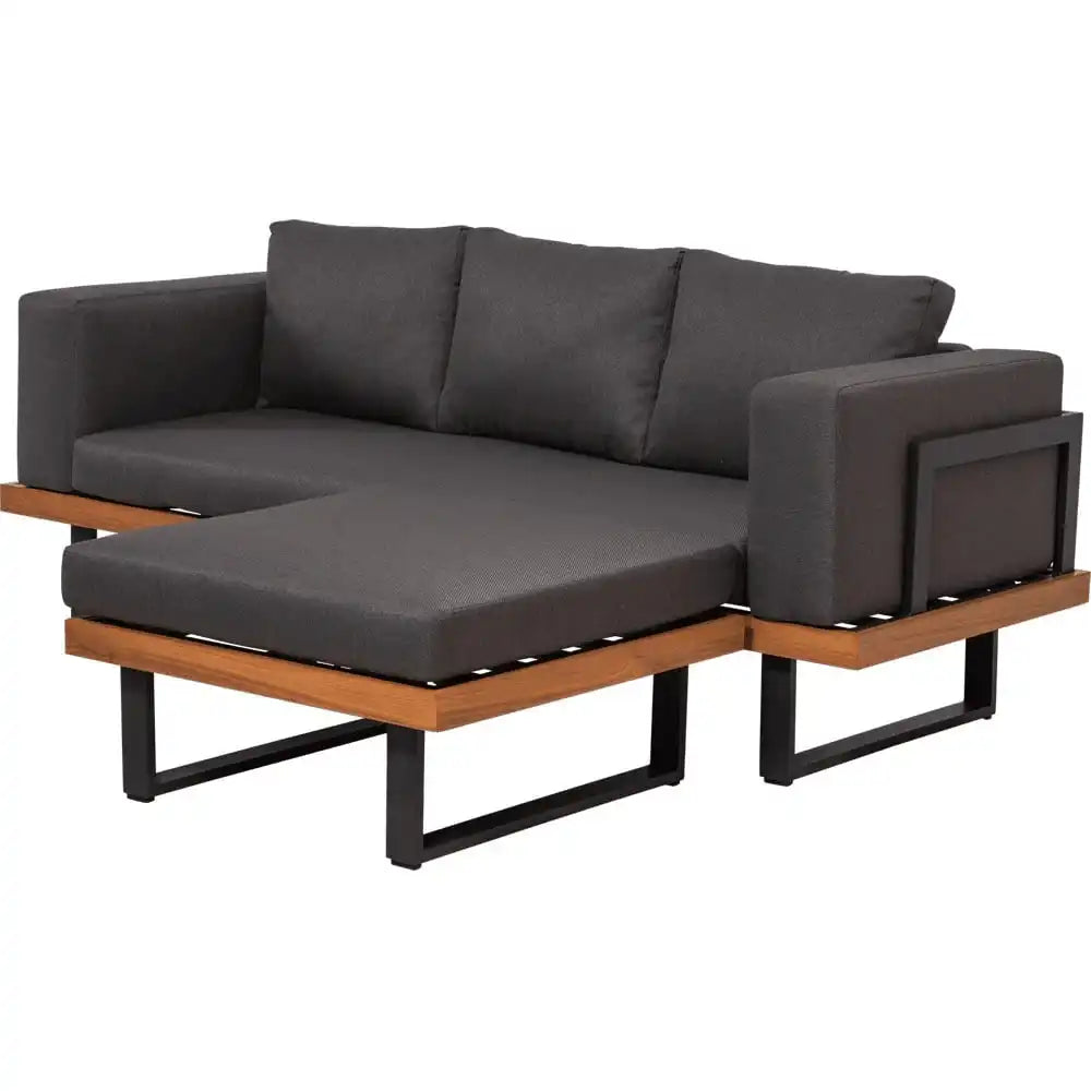 Eck-Lounge-Set Granada Gartenmöbel Wetterfest Holzoptik 210x160 - HomeDesign Knaus