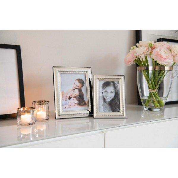 EDZARD Vase Charlotte, mundgeblasenes Kristallglas mit Platinrand 16 cm - HomeDesign Knaus