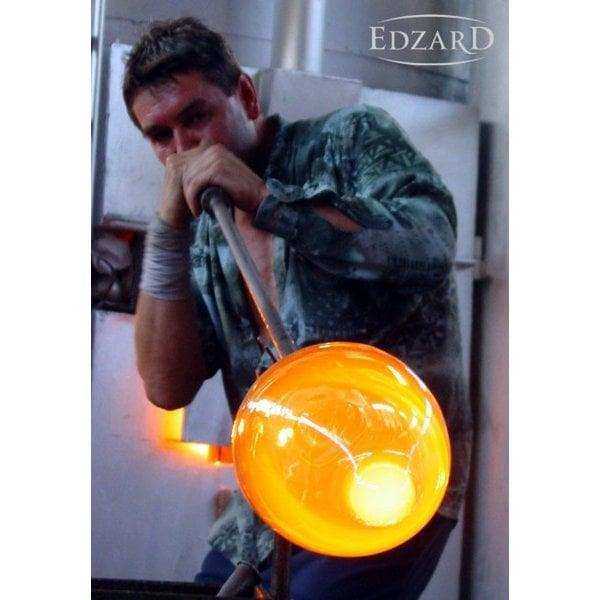 EDZARD Windlicht Molly, mundgeblasenes Kristallglas mit Platinrand, Höhe 18 cm, Durchmesser 18 cm - HomeDesign Knaus