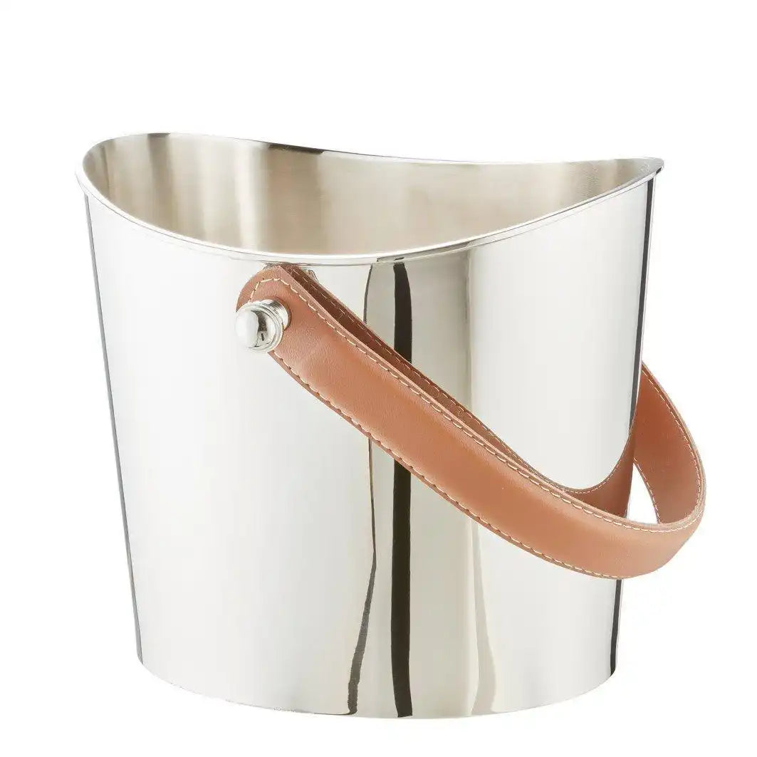 Eiseimer Gilbert Weinkühler Ledergriff Edelstahl glänzend - HomeDesign Knaus