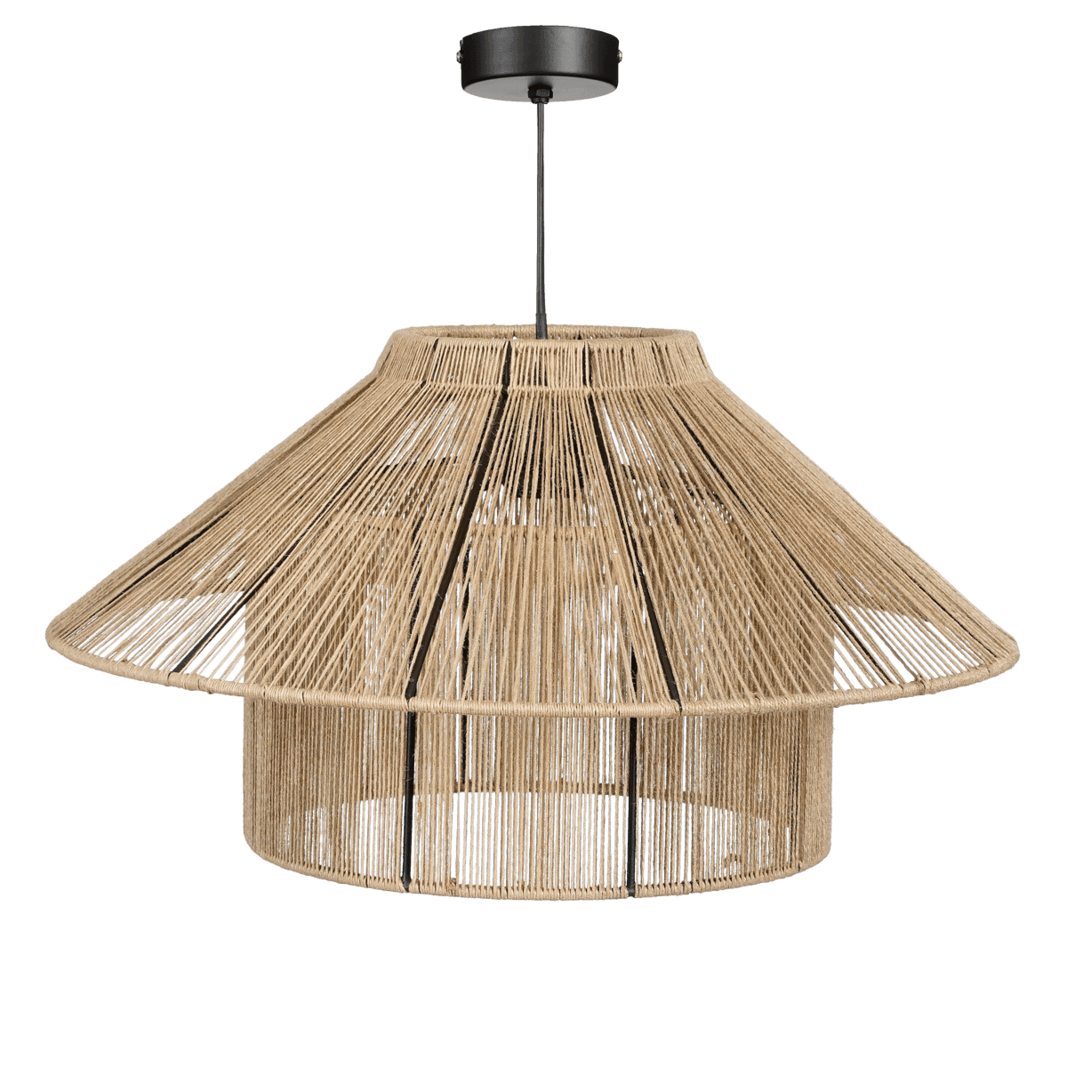 Elsa Hängelampe - H28 x Ø50 cm - Jute - Hellbraun - HomeDesign Knaus