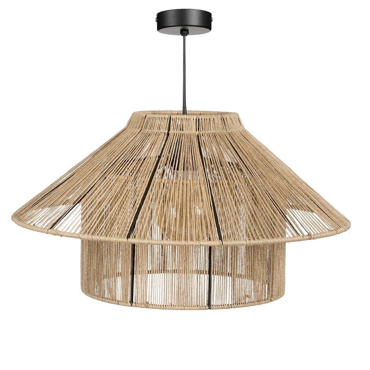 Elsa Hängelampe - H28 x Ø50 cm - Jute - Hellbraun - HomeDesign Knaus