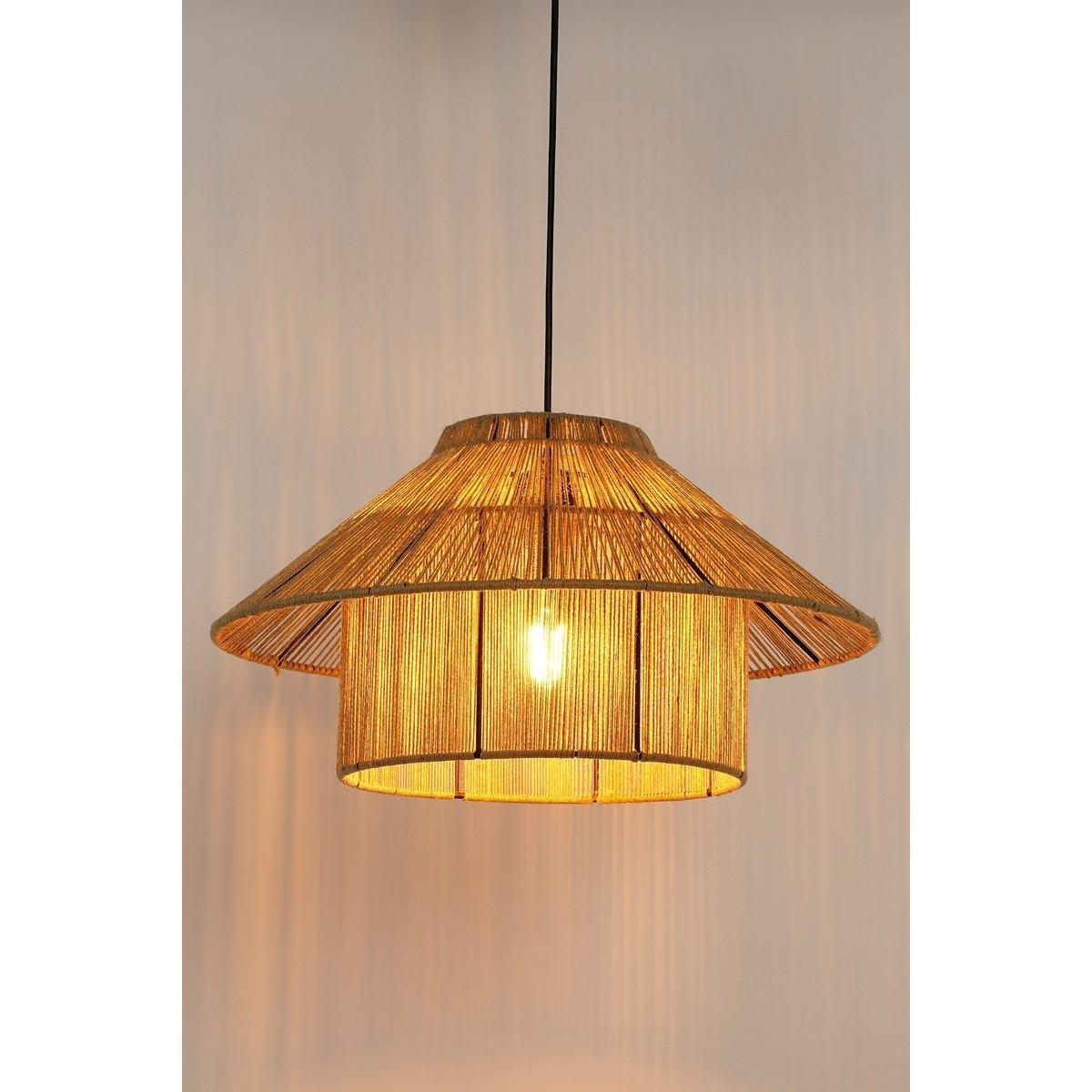 Elsa Hängelampe - H28 x Ø50 cm - Jute - Hellbraun - HomeDesign Knaus