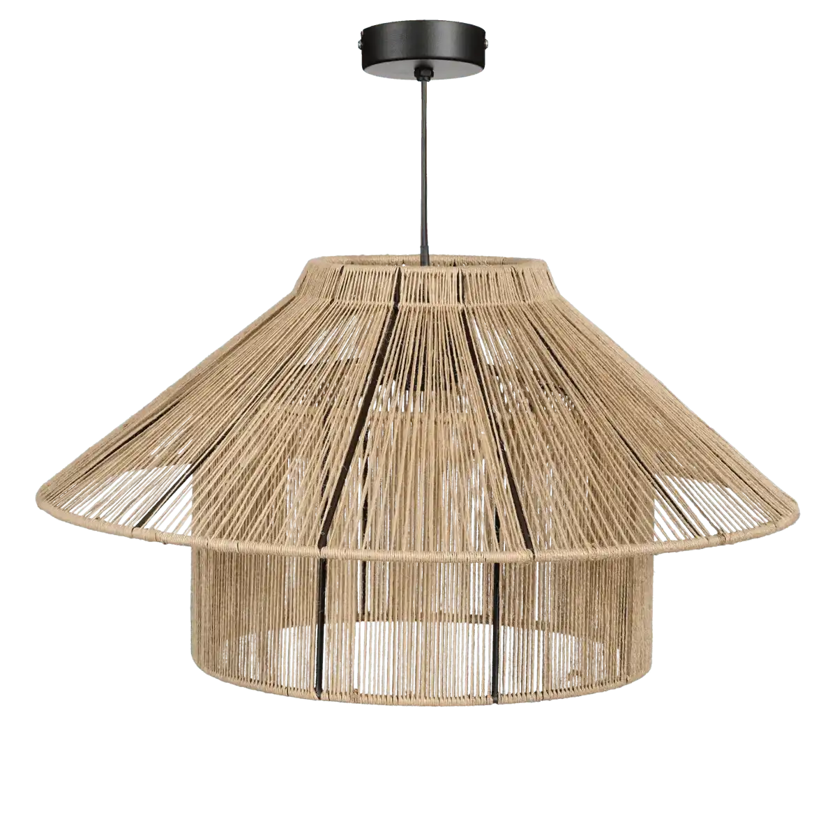 Elsa Hängelampe - H28 x Ø50 cm - Jute - Hellbraun - HomeDesign Knaus