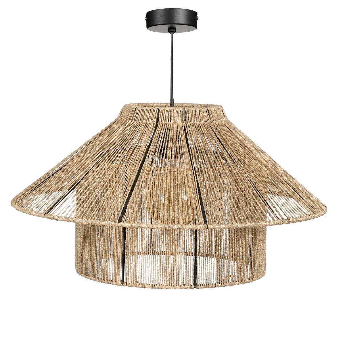 Elsa Hängelampe - H28 x Ø50 cm - Jute - Hellbraun - HomeDesign Knaus