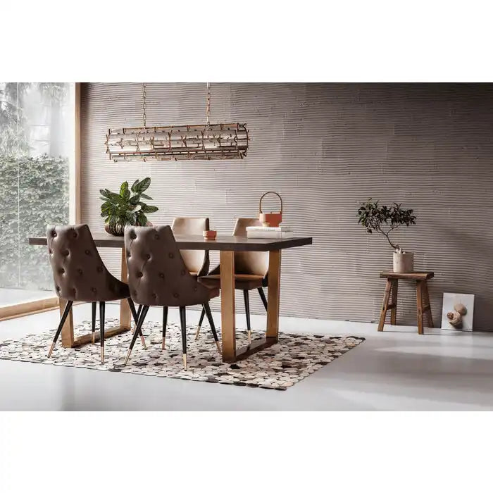 Esszimmerstuhl Stahl pulverbeschichtet Urban Desire Braun - HomeDesign Knaus