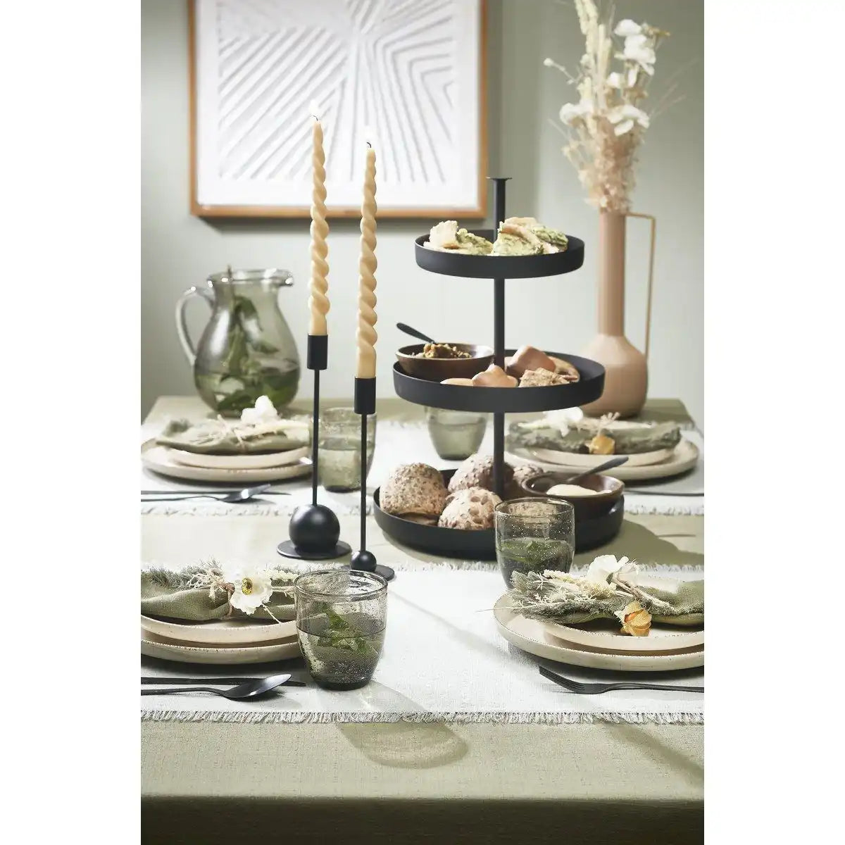 Etagere 3-lagig – H43,5 x Ø30 cm – Schwarz - HomeDesign Knaus