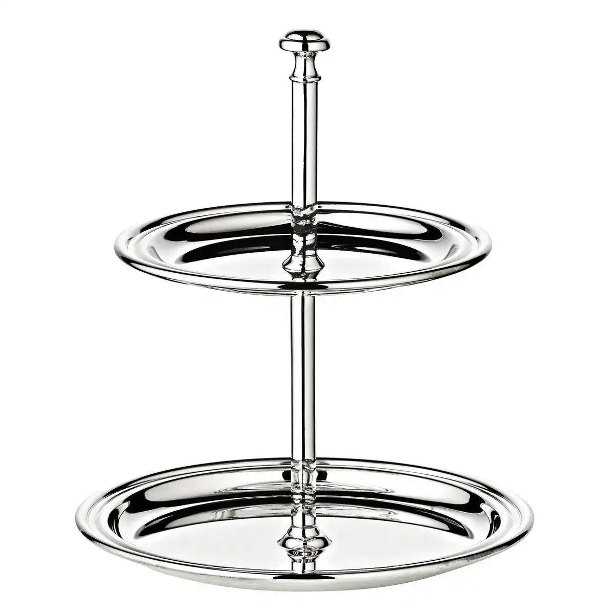 Etagere mit 2 Ebenen rund Fadenrand edel versilbert 16 cm - HomeDesign Knaus