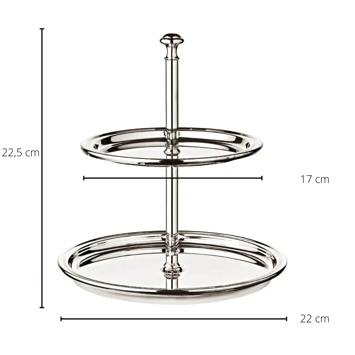 Etagere mit 2 Ebenen rund Fadenrand edel versilbert 22 cm - HomeDesign Knaus