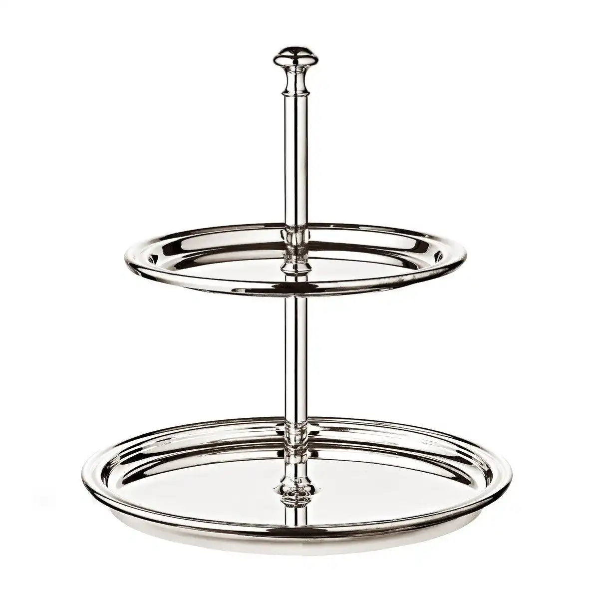 Etagere mit 2 Ebenen rund Fadenrand edel versilbert 22 cm - HomeDesign Knaus
