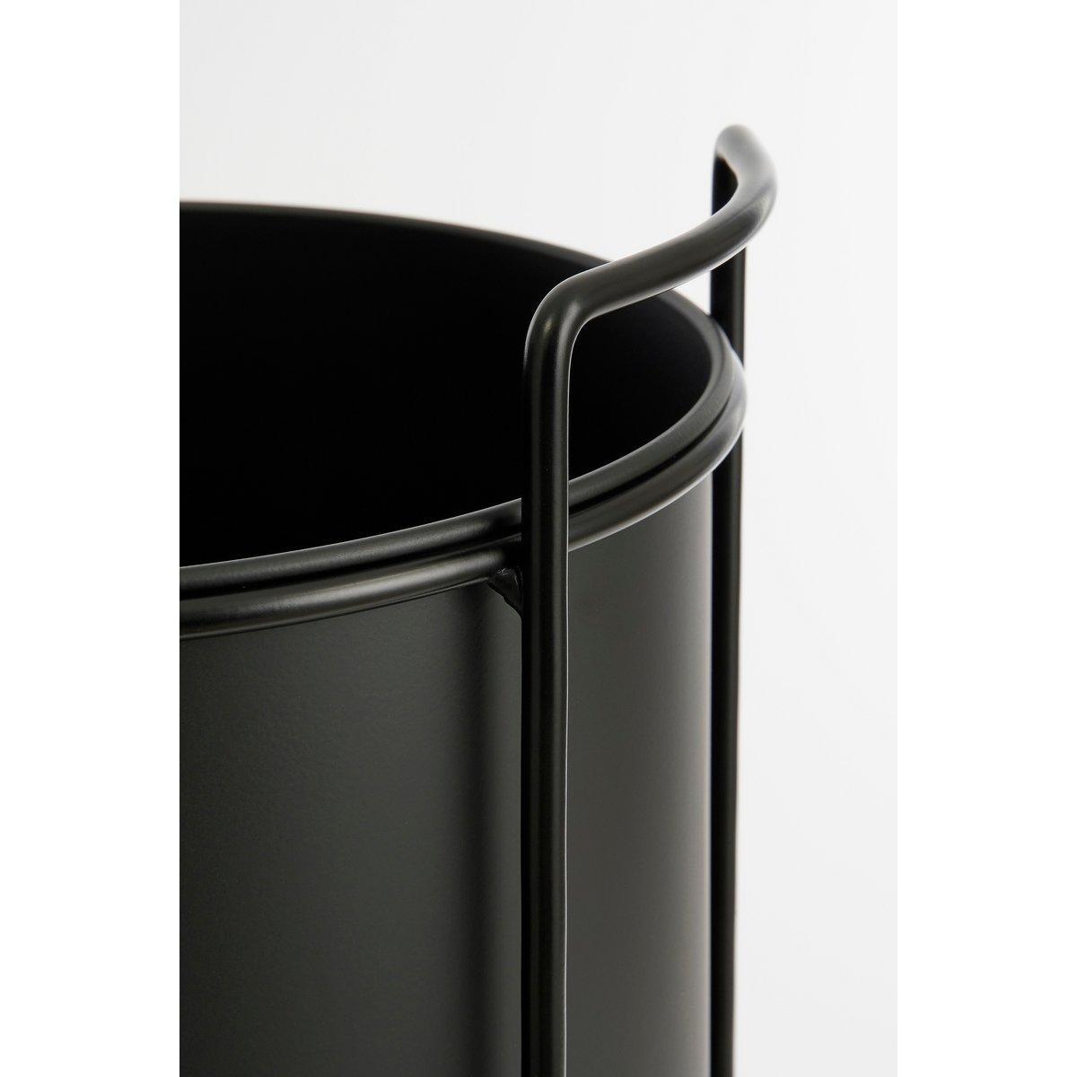 Favani Blumentopf auf Ständer – 3er-Set – H80 x Ø28 cm – Metall – Schwarz - HomeDesign Knaus