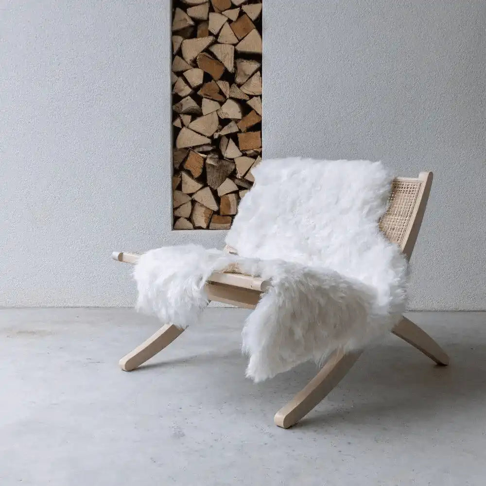 Fell Teppich Schaffell Island rasiert weiß 100-110cm - HomeDesign Knaus