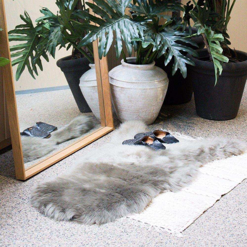 Fell Teppich Scharffell Island Oliven grün 100-110cm - HomeDesign Knaus