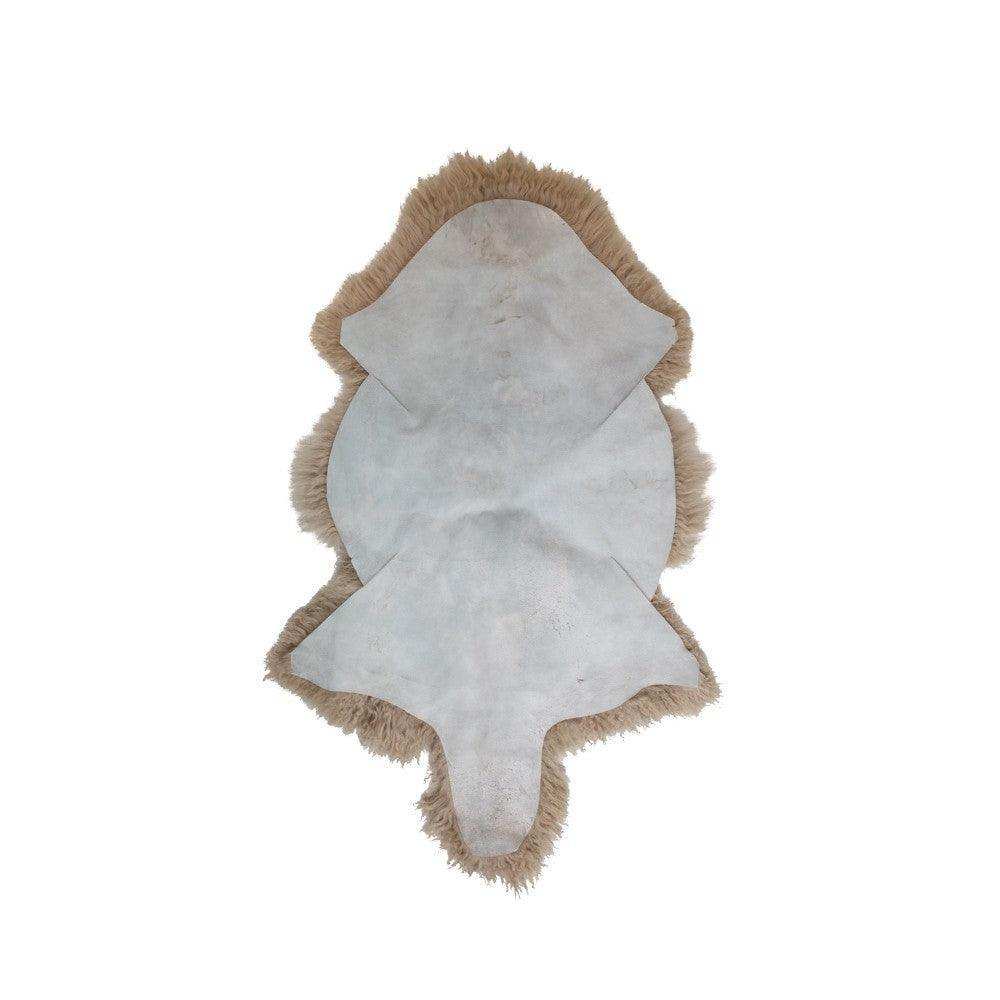 Fell Teppich Scharffell lockiges Haar Beige 100cm - HomeDesign Knaus