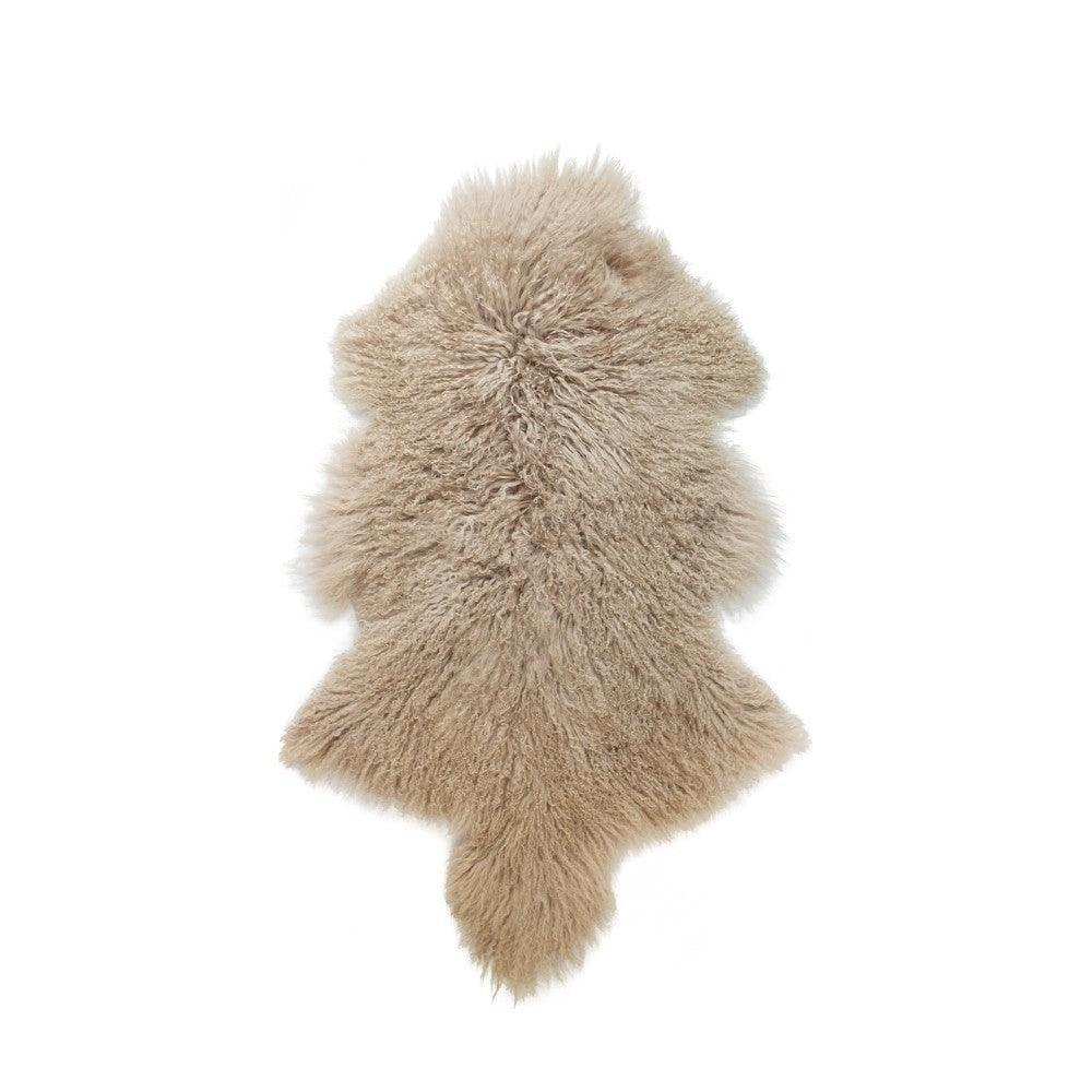 Fell Teppich Scharffell lockiges Haar Beige 100cm - HomeDesign Knaus