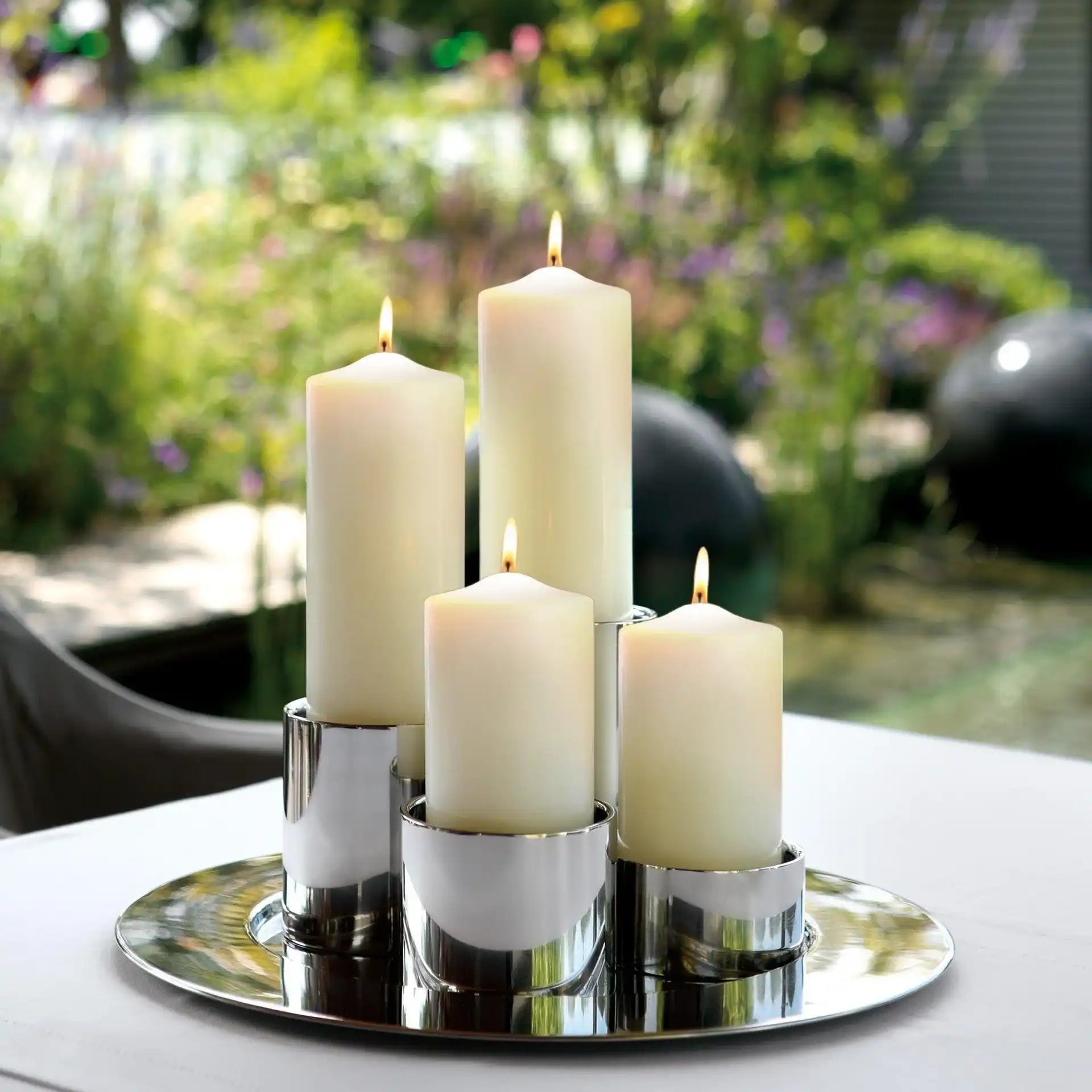 Fink SOBRIO Kerzen Stumpenhalter Chrom - HomeDesign Knaus