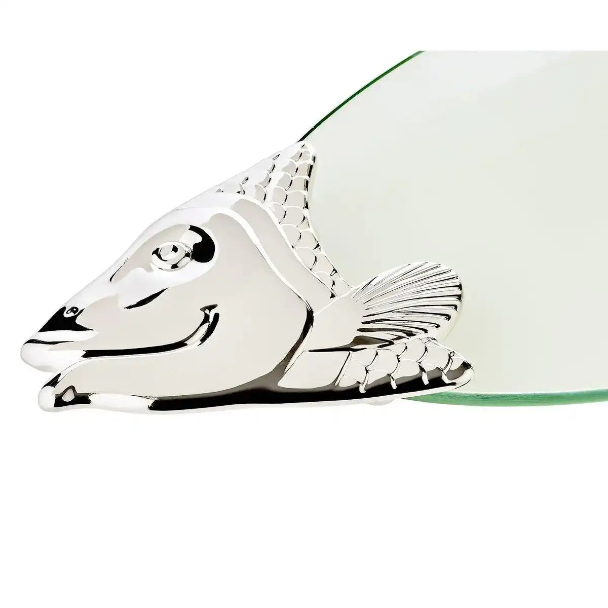EDZARD Fischplatte Salmon, Glas, edel versilberte Elemente, mit Heber, Länge 58 cm - HomeDesign Knaus