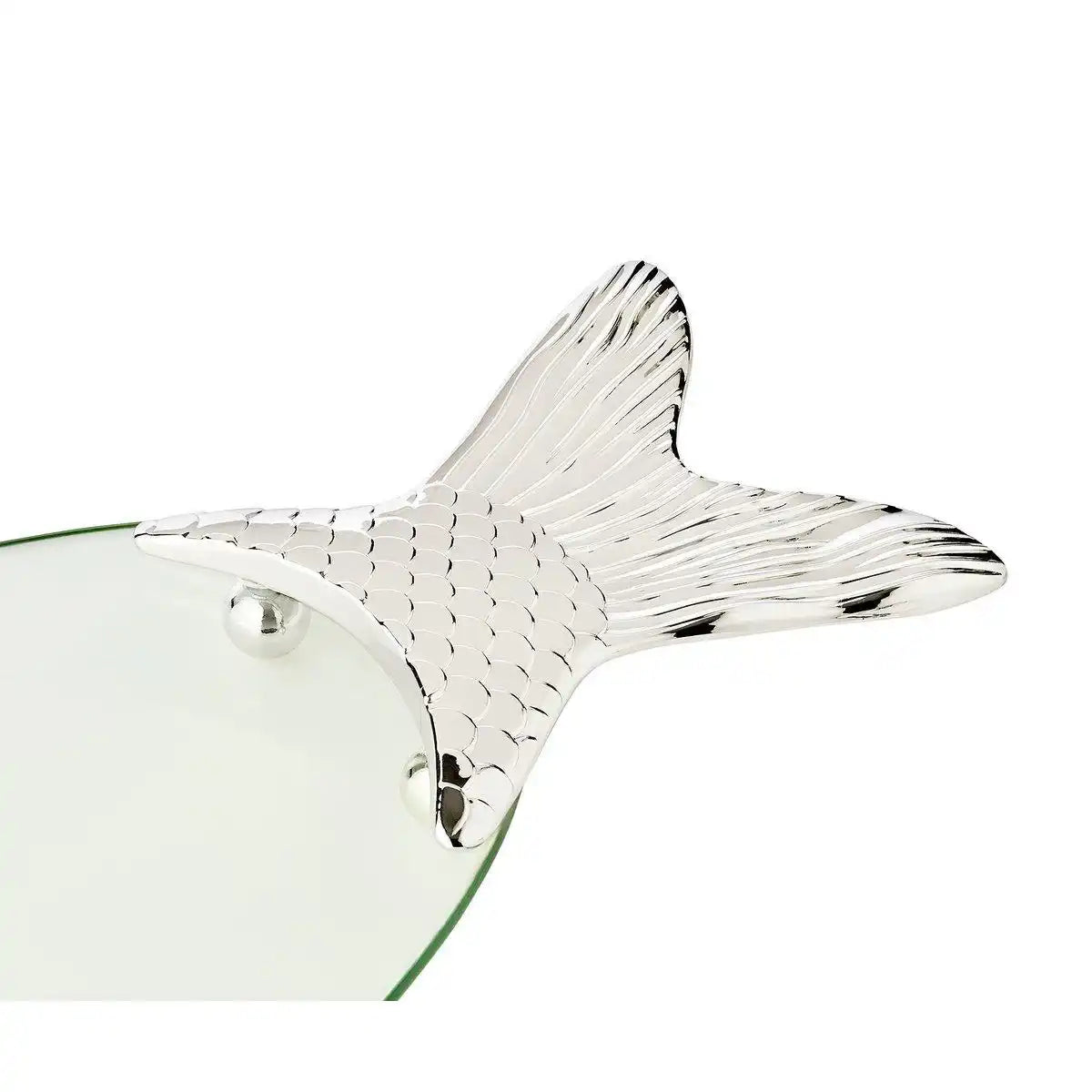 EDZARD Fischplatte Salmon, Glas, edel versilberte Elemente, mit Heber, Länge 58 cm - HomeDesign Knaus