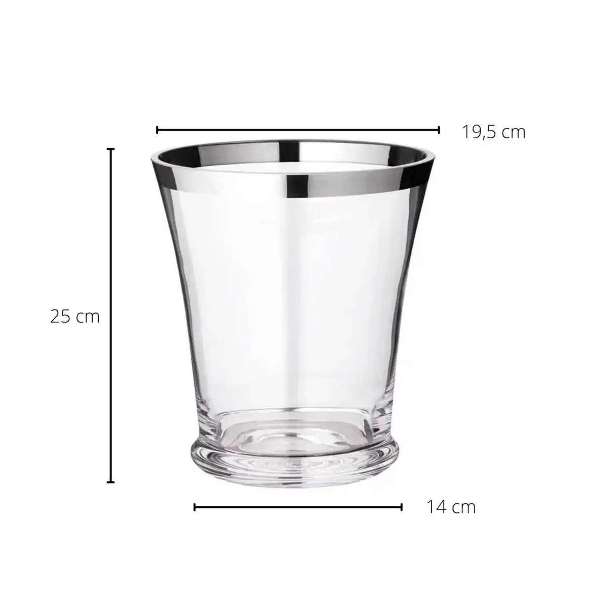 Flaschenkühler Reuben mundgeblasenes Kristallglas mit Platinrand 22 cm - HomeDesign Knaus
