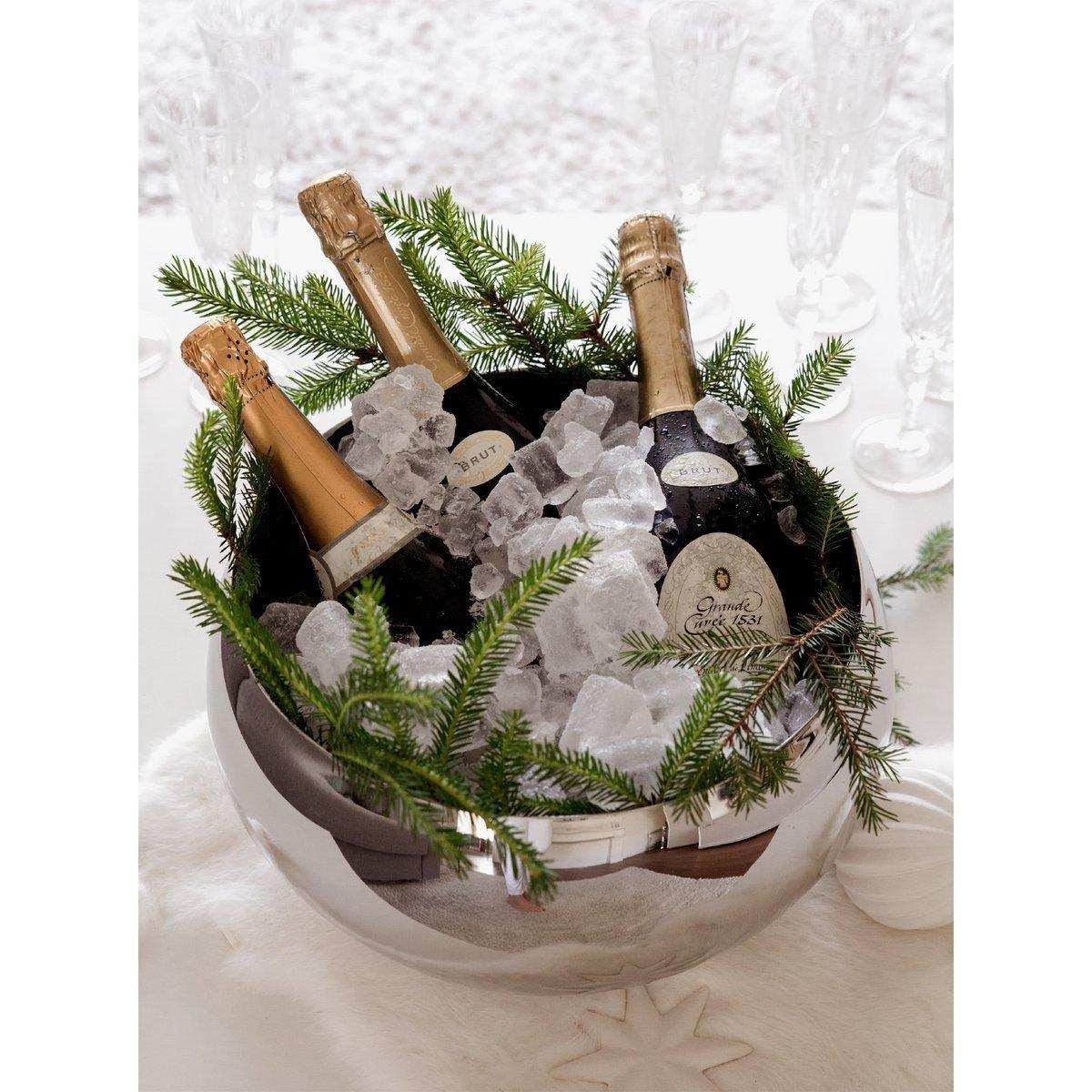 Flaschenkühler Schale Enea doppelwandig Edelstahl hochglanzpoliert 35 cm - HomeDesign Knaus