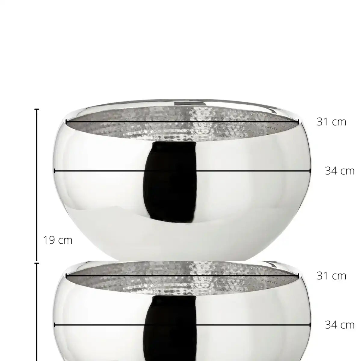 Flaschenkühler Schale Enea doppelwandig Edelstahl hochglanzpoliert 35 cm - HomeDesign Knaus