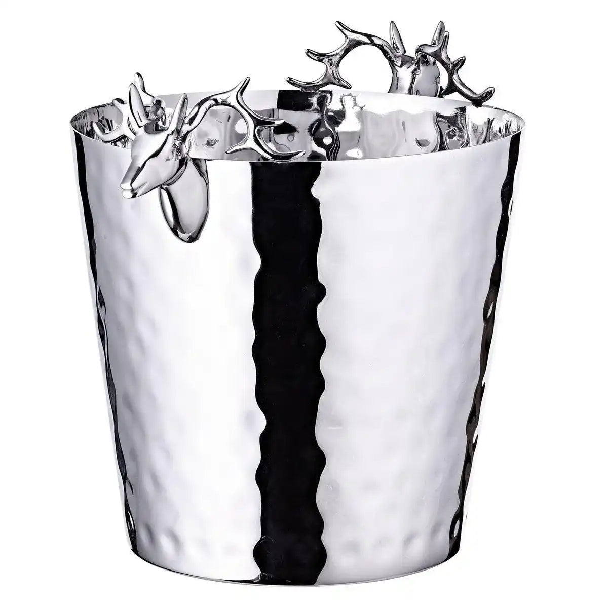 Flaschenkühler Sektkühler mit Hirschkopf-Griffen Edelstahl 28cm - HomeDesign Knaus