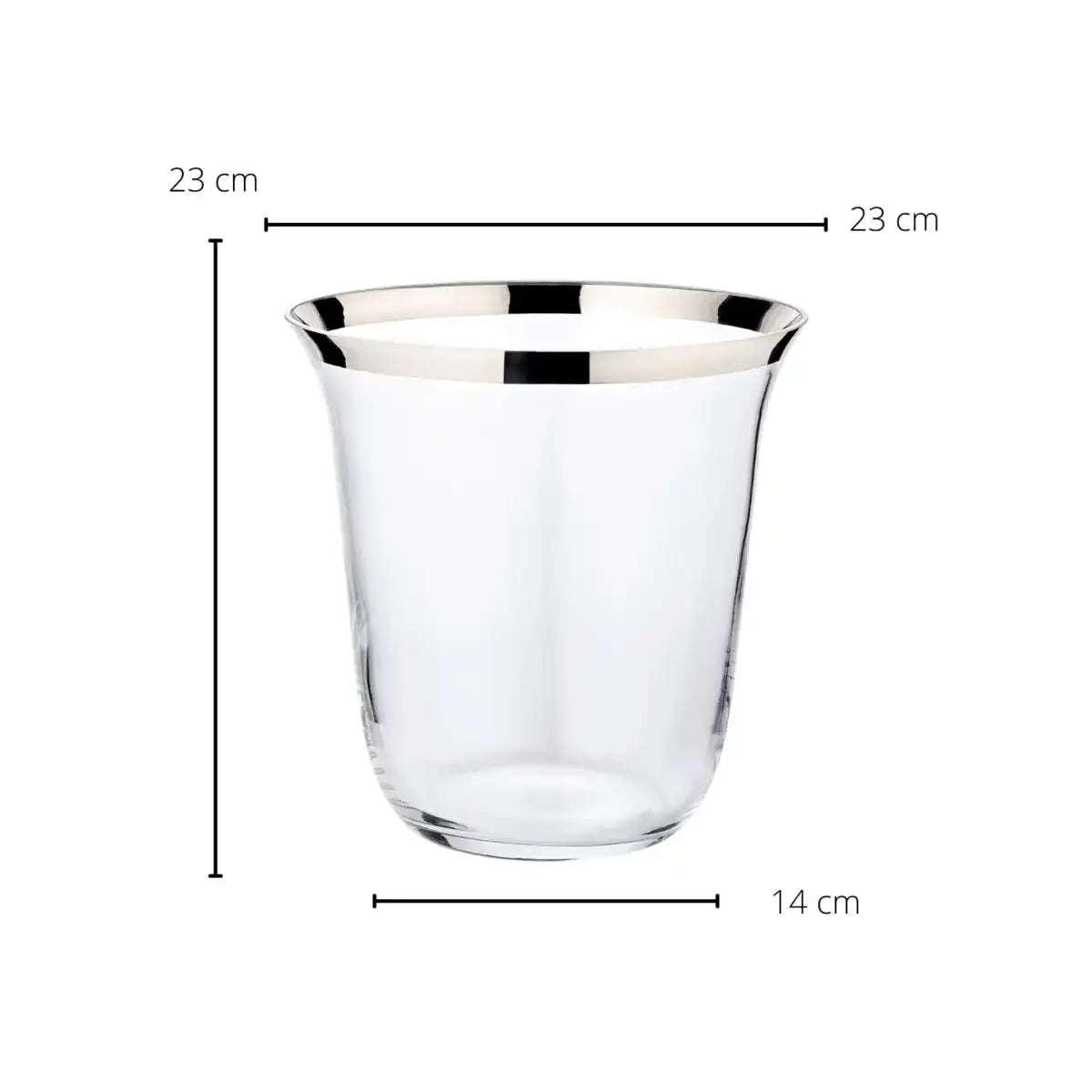 Flaschenkühler Sektkühler Toby mundgeblasenes Kristallglas mit Platinrand 23cm - HomeDesign Knaus