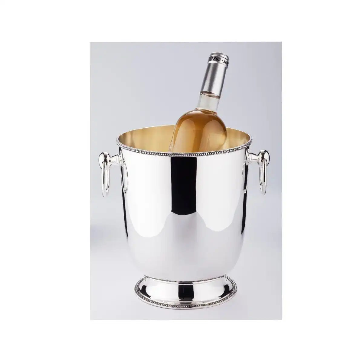 Flaschenkühler Weinkühler Perla mit Griffen schwerversilbert 22cm - HomeDesign Knaus