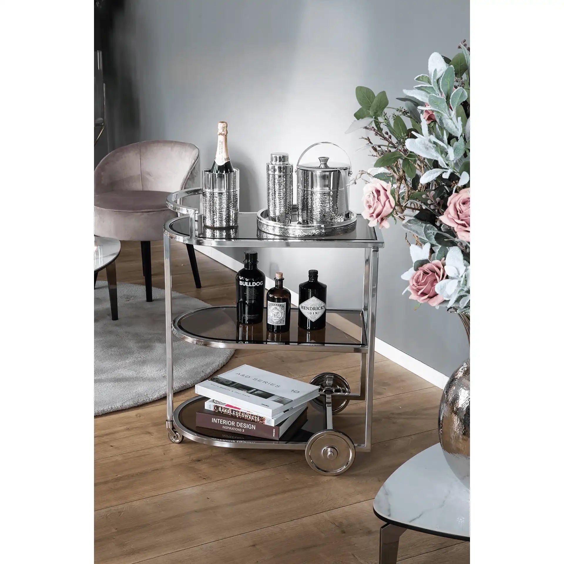 FNASSAU Tablett Serviertablett Dekoration Deko Edelstahl Handarbeit poliert - HomeDesign Knaus