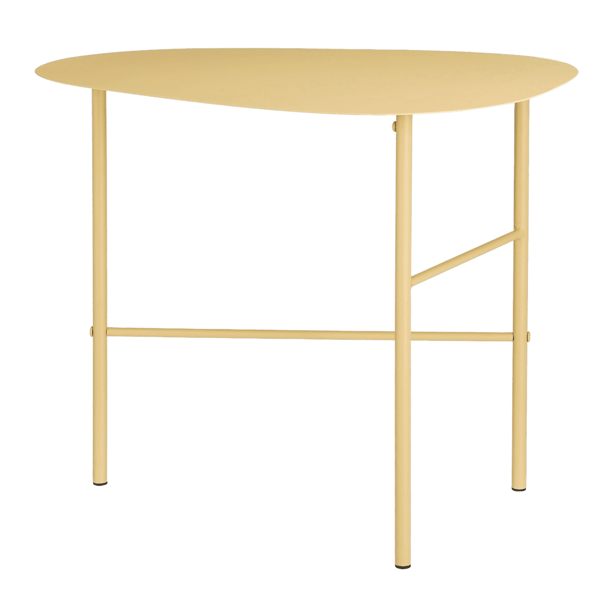 Fonda Beistelltisch – L56 x B37,5 x H48 cm – Metall – Hellgelb - HomeDesign Knaus
