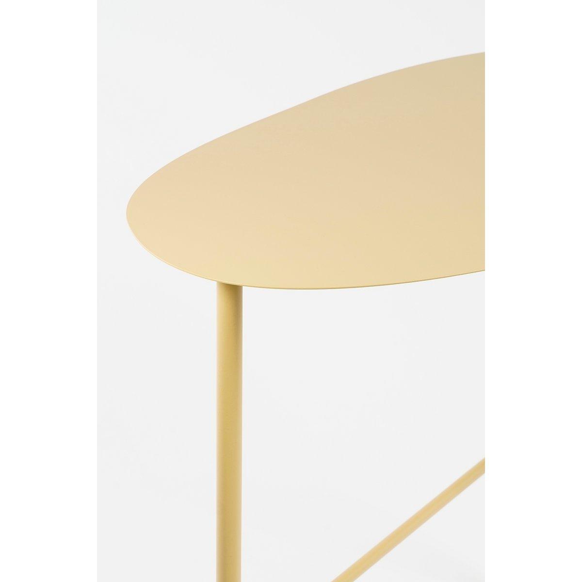 Fonda Beistelltisch – L56 x B37,5 x H48 cm – Metall – Hellgelb - HomeDesign Knaus