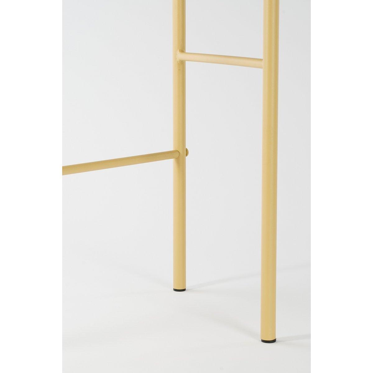 Fonda Beistelltisch – L56 x B37,5 x H48 cm – Metall – Hellgelb - HomeDesign Knaus