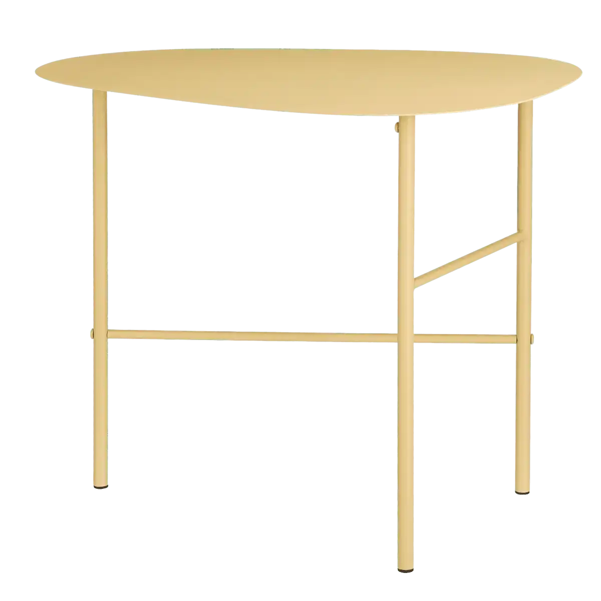 Fonda Beistelltisch – L56 x B37,5 x H48 cm – Metall – Hellgelb - HomeDesign Knaus