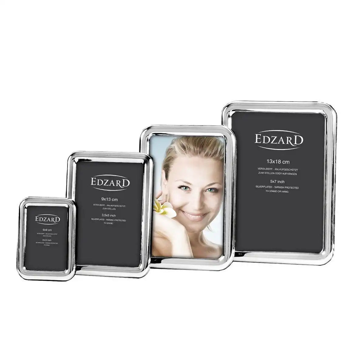 Fotorahmen Como für Foto 10 x 15 cm, edel versilbert - HomeDesign Knaus