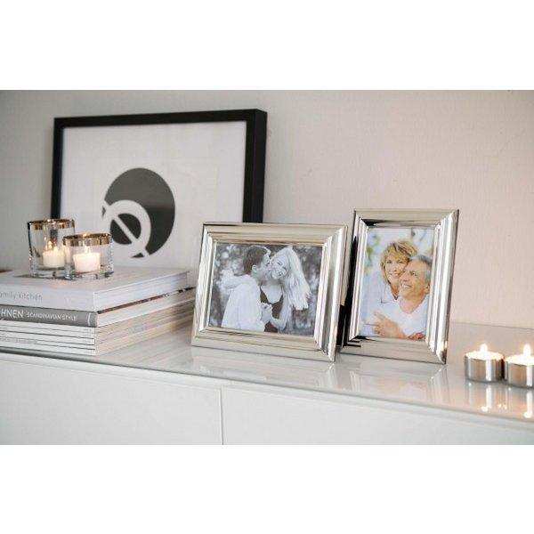 Fotorahmen Florenz für Foto edel versilbert anlaufgeschützt 10 x 45 - HomeDesign Knaus