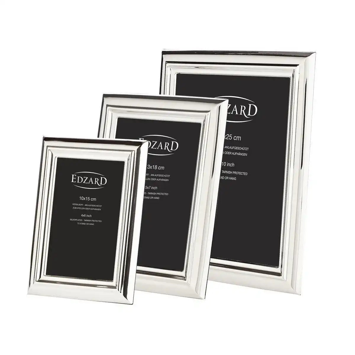 Fotorahmen Florenz für Foto edel versilbert anlaufgeschützt 10 x 45 - HomeDesign Knaus