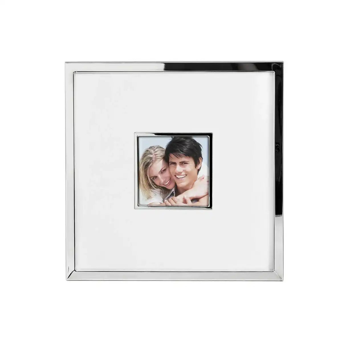 Fotorahmen Ribera für Foto 13 x 13 cm, Gesamtgröße 35 x 35 cm, edel versilbert - HomeDesign Knaus