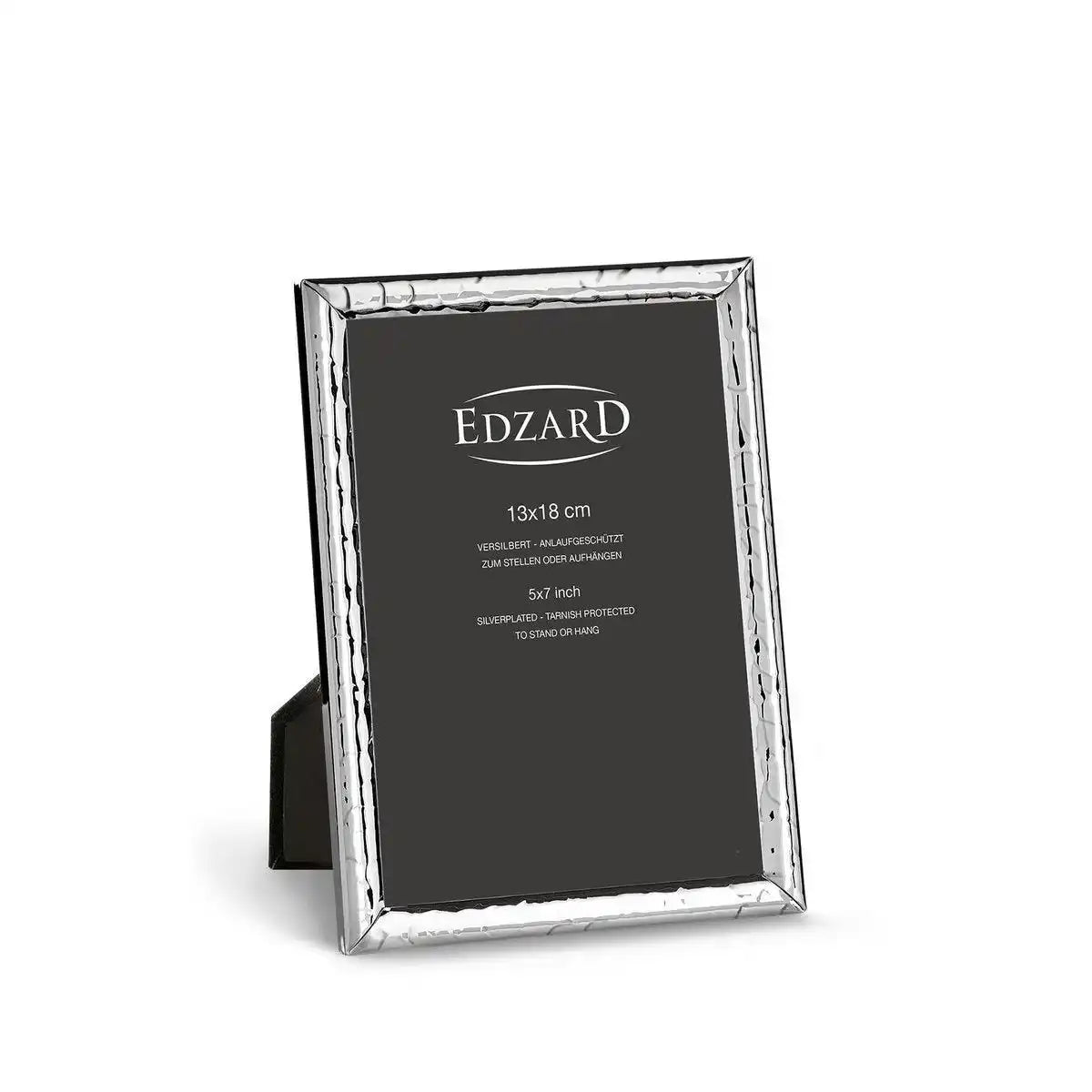 Fotorahmen Riga (13x18 cm), edel versilbert, anlaufgeschützt, inkl. 2 Aufhänger, Quer- und Hochformat - HomeDesign Knaus